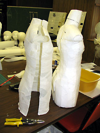 Buckram and Ethafoam mannequins